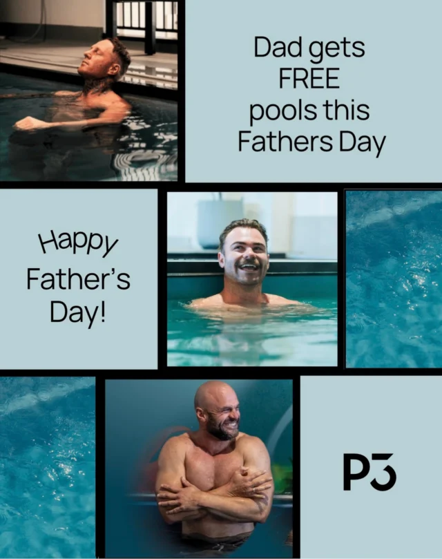 DAD GETS FREE POOLS THIS FATHER’S DAY

Forget the socks and undies this Father’s Day.

Give Dad something he’ll actually enjoy, a chance to relax, recover and recharge at P3 Recovery.

This Father’s Day weekend, bring Dad into P3 and his magnesium pools session is FREE.

The offer is available ALL WEEKEND, Saturday and Sunday.

Dad must attend with a current P3 member to receive his free pools session.

Hot pools. 
Cold pools. 
Magnesium. 
Recovery.

Because Dad deserves more than another pair of socks.

Dad’s pool session is on us this Father’s Day weekend.

Just bring Dad along with you for his free dip. 

#fathersday #free #pools #relax