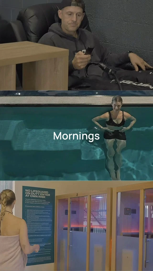 20 mins in compression, a 2 min cold splash or 15 min infrared sauna - you choose your morning win.
