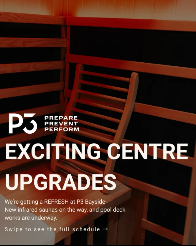 🚨 BIG CHANGES ARE COMING TO P3 BAYSIDE! 🚨

We’re giving the centre a serious refresh and we can’t wait for you to see it 👀🔥

Here’s what’s happening:
🔧 30 Sept: Pool deck closed for works
🚫 1 Oct: Centre closed for the day
🔥 2 Oct: We’re BACK with our brand-new infrared saunas OPEN.

And that’s not all… the pool deck transformation is underway, with works expected to wrap up the following week 🛠️

New spaces. New upgrades. Same P3 recovery.

Stay tuned. It’s about to get even better 🧡

#p3recovery #recovery #mentone #upgrades