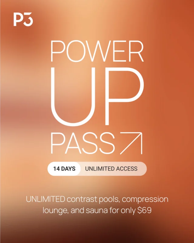 We have a new Power Up Pass for you to try! 

14 Days of Unlimited access to our contrast pools, compression lounge and sauna, for only $69! 

To Purchase and start your recovery journey, tap the link attached below 🧖‍♀️☺️🌟

https://experience.p3recovery.co.nz/power-up-pass-mount-maunganui