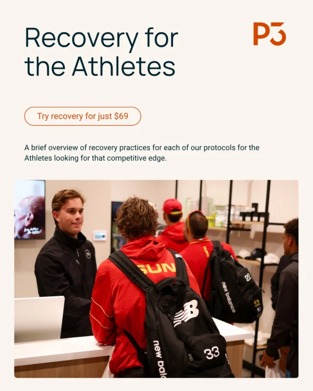 Whether you’re in the @gcsuns , prepping for marathon, or smashing it out at the gym- recovery is key! 

Here are some helpful tips to utilise our modalities and get you at your peak! 

#p3recovery 
#p3 
#p3geelong
