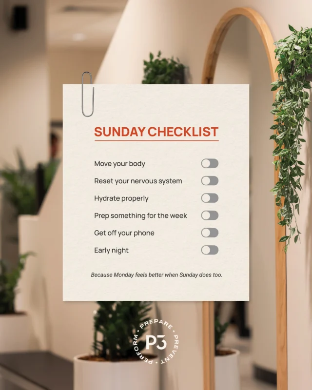 Sunday reset day 🤍

A little reminder to slow down, recharge and set yourself up for the week ahead.

Move your body, reset your nervous system, hydrate, switch off your phone and make some time for YOU.

Whether it’s a sauna, a magnesium pool or simply an early night, your Sunday habits set the tone for your Monday.

A better week starts with a better Sunday. ✨

What’s on your Sunday reset checklist? 🧖‍♀️