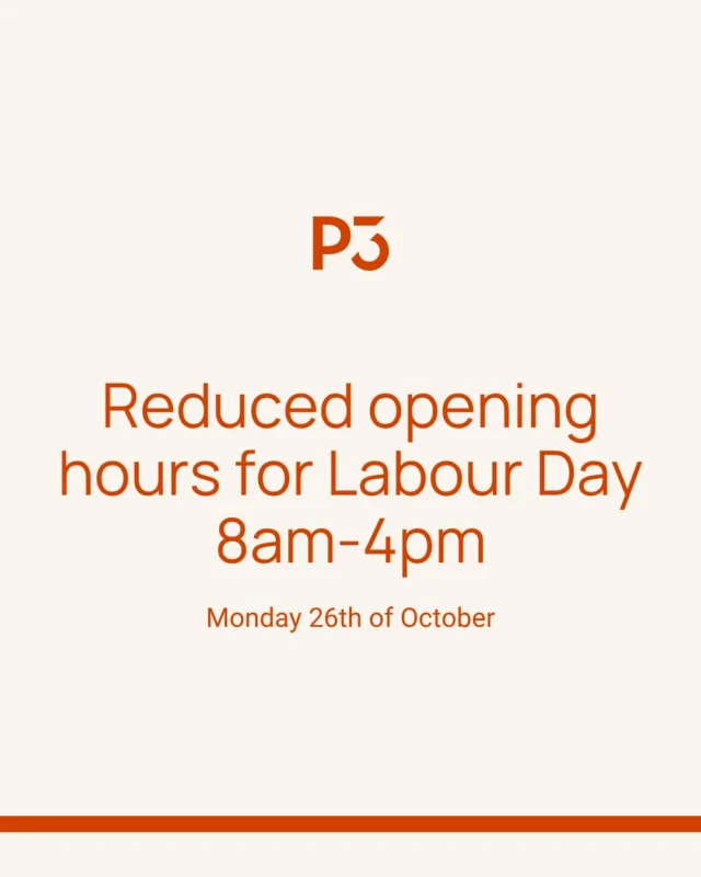 Reduced opening hours this coming Labour Day Monday, we will see you from 8am-4pm!